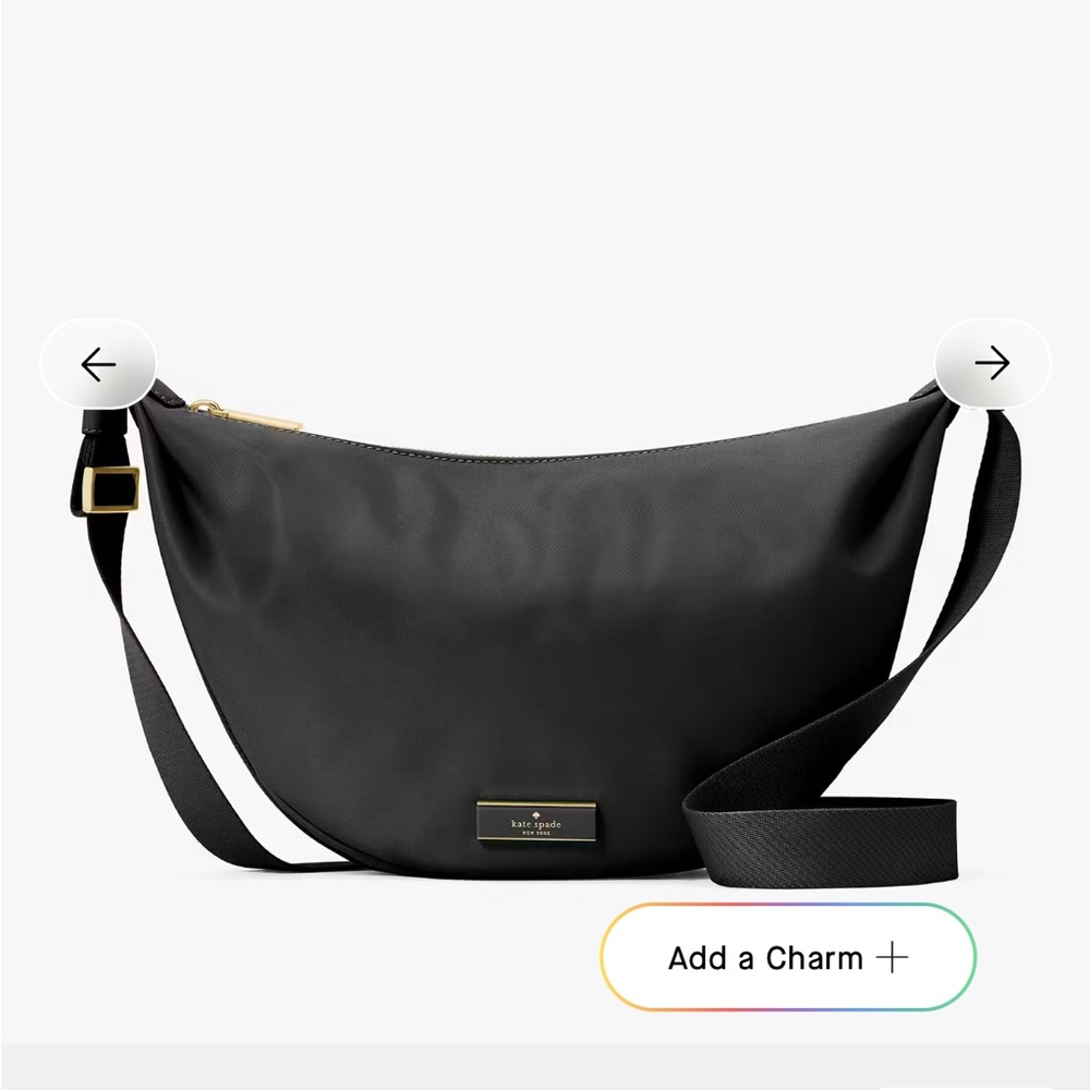 Kate Spade Black Shoulder Bag with Gold Details